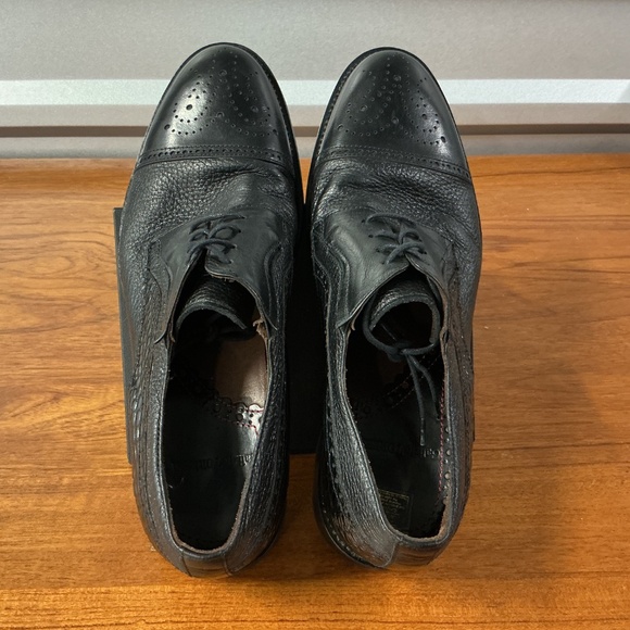 Galezio Torresi Men Black Leather Exotic Reptile Print Derby Oxford Size 42EU main image 5
